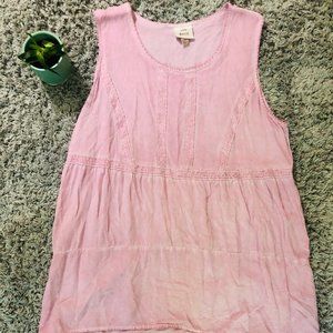 Knox Rose Boho Tunic Sleeveless Lace Trim Hi-Lo